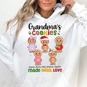 Gift For Grandma Cookies Made With Love - Personalized T-Shirt - Family Gift