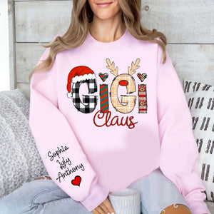 Custom Christmas Gigi Claus Sweatshirt , Christmas Nana Sweatshirt, Custom Grandma Claus Christmas - Personalized Sweatshirt - Family Gift