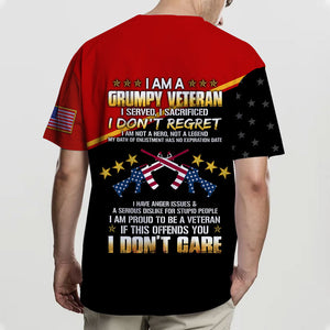 All Gave Some - Some Gave All - I Am Grumpy Veteran - I Served, I Sacrificed, I Don't Regret - Customized U.S. Veteran Polo Shirt, Gift For Veterans