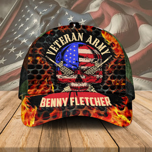 Personalized American Veteran, Customized Name Cap - Gift For Veteran