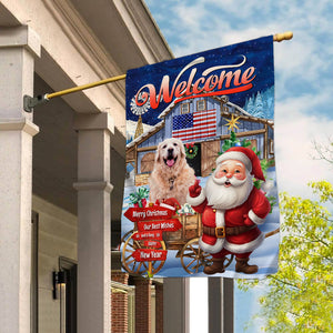 Welcome Christmas Flag - Custom Photo Flag - Christmas Gift, Gift For Pet Lover