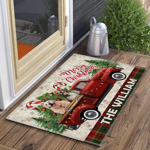 Merry Christmas  - Custom Photo And Name - Personalized Doormat - Pet Lover Gift