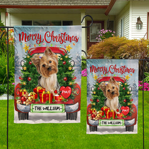 Merry Christmas  Pet Photo And Name  - Personalized Flag - Christmas Gift, Gift For Pet Lovers