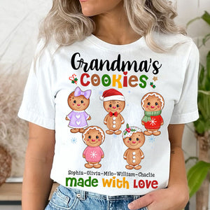 Gift For Grandma Cookies Made With Love - Personalized T-Shirt - Family Gift