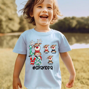 Christmas Gift For Grandma Reindeer - Custom Appearance And Name - Personalized T-Shirt - Family Gift