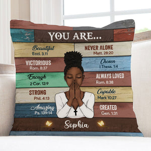 You Are Beautiful Victorious Enough Strong - Custom Appearances And Names - Personalized Pillow, Gift For Family