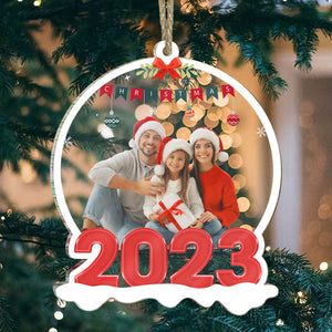 Custom Merry Christmas Photo - Personalized Acrylic Ornament - Gift For Family, Xmas Gift