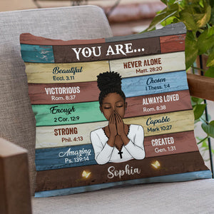 You Are Beautiful Victorious Enough Strong - Custom Appearances And Names - Personalized Pillow, Gift For Family