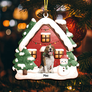 Xmas Pet House - Custom Photo And Name, Personalized Acrylic Ornament - Gift For Christmas, Gift For Pet Lover