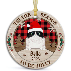 Tis The Season To Be Jolly - Personalized Christmas Ceramic Ornament - Gift For Pet Lover