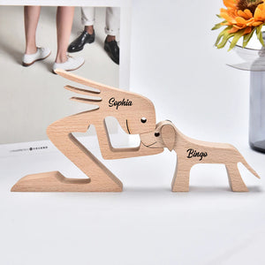 Man, Woman With Pet, Personalized Puzzle Wooden - Wooden Pet Carvings - Gift For Family, Gift For Pet Lover