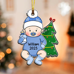 Xmas Baby - Custom Name, Personalized Acrylic Ornament - Gift For Christmas, Family Gift