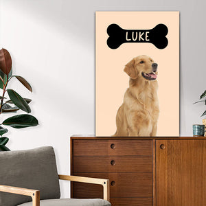 Personalized Photo And Name Canvas, Gift For Family, Gift For Pet Lovers