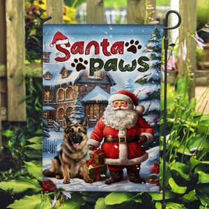 Santa Paws Pet Photo- Personalized Flag - Gift For Family, Gift For Pet Lover, Christmas Gift