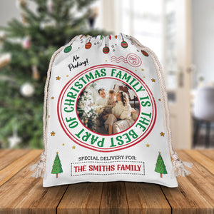 Family Is The Best Part Of Christmas- Personalized String Bag, Christmas Gift, Gift For Family