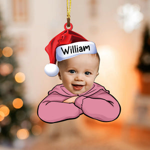 Custom Photo And Name For Christmas - Personalized Acrylic Ornament, Xmas Gift For Friends And Family