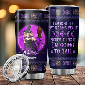 Personalized Witch Tumbler/Wine Tumbler - Gift Idea For Halloween/Witch Lovers - I'm The Crazy Witch