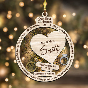 Our First Christmas As Mr. & Mrs. Personalized Ornament - Christmas Gift For Couple - Custom Shaker Ornament