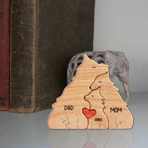 Personalized Puppies Family Puzzle Wooden - Wooden Pet Carvings, Gift For Family, Gift For Couple