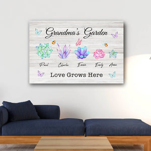 Love Grows Here - Personalized Canvas Poster, Gift For Family