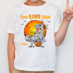 Trick Rawr Treat - Custom Character & Name - Personalized T-Shirt - Halloween Family Gift