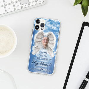 A Big Piece Of My Heart Lives In Heaven - Custom Photo And Name - Personalized Phone Case - Memorial Gifts