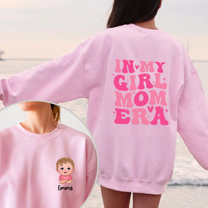 In My Kid Baby Mom Era Cute Kid, Personalized Double Sided Sweatshirt - Gift For Family