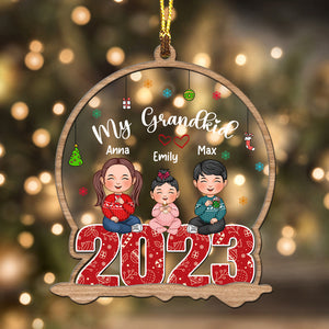 Christmas Kids  - Custom Appearances And Names, Personalized Acrylic Ornament - Gift For Christmas