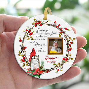 Eternal Love, Eternal Memory, Custom Photo and Name- Personalized Ceramic Ornament - Gift For Family, Memorial Gift