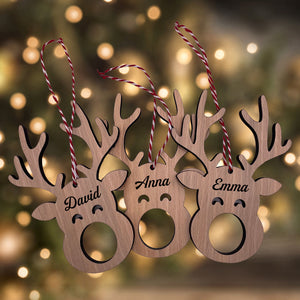 Custom Christmas The Reindeer Name, Personalised Wooden Place Names - Christmas Gift For Family