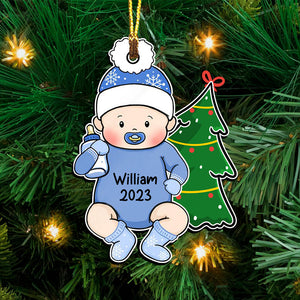 Xmas Baby - Custom Name, Personalized Acrylic Ornament - Gift For Christmas, Family Gift