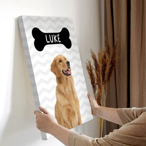 Personalized Photo And Name Canvas, Gift For Family, Gift For Pet Lovers