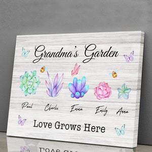 Love Grows Here - Personalized Canvas Poster, Gift For Family