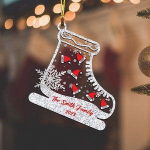 Christmas Ice Skates Family, Personalized Ornament - Christmas Gift For Family - Custom Shaker Ornament