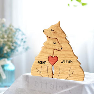 Personalized Puppies Family Puzzle Wooden - Wooden Pet Carvings, Gift For Family, Gift For Couple