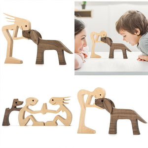 Man, Woman With Pet, Personalized Puzzle Wooden - Wooden Pet Carvings - Gift For Family, Gift For Pet Lover