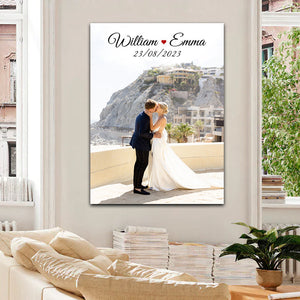 Wedding Canvas, Personalized Photo, Name And Date Canvas, Gift For Family, Gift For Couple, Home Decor