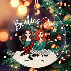 Besties Forever Girls Friendship - Custom Appearances, Quote And Names Christmas Gift - Personalized Acrylic Ornament