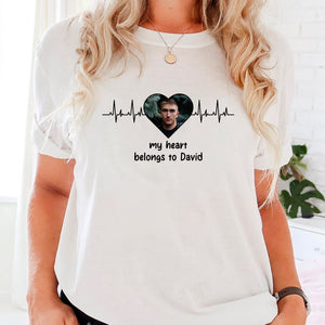 My Heart Belongs To - CustomPhoto And Name - Gift For Lover - Personalized T-Shirt