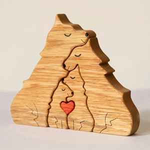 Personalized Puppies Family Puzzle Wooden - Wooden Pet Carvings, Gift For Family, Gift For Couple