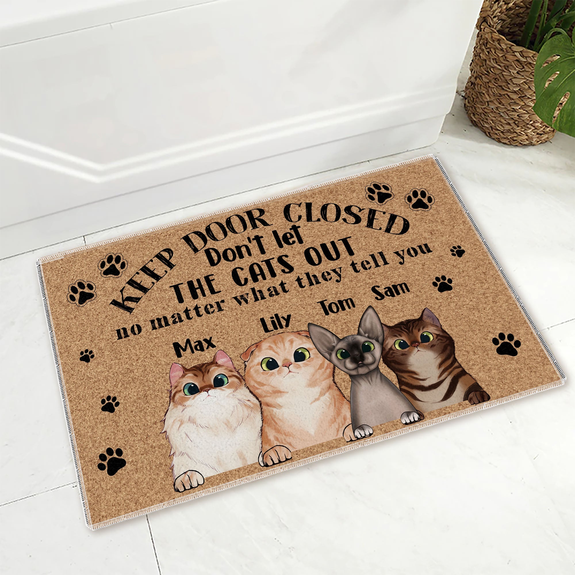 Personalized Doormat, Cat Lovers Gift-Make a Memorable Entrance with a Customizable Sublimation Doormat