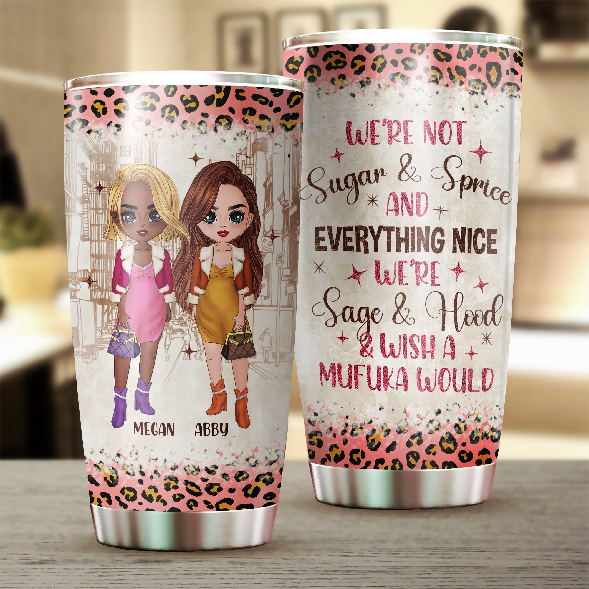 Personalized Sugar & Spice Besties Tumbler, Gift For Best Friend